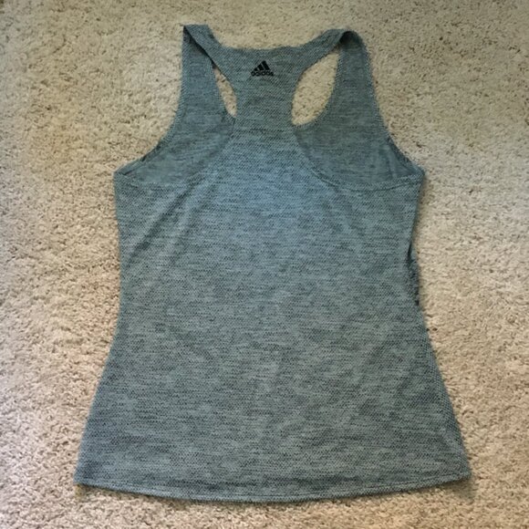 Adidas Grey Racerback Mesh Tank Top - Picture 4 of 15